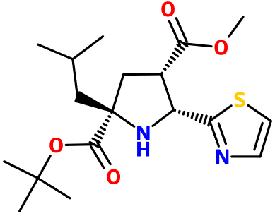 (image for) MC085120 4-Methyl 2-(2-methyl-2-propanyl) (2S,4S,5R)-2-isobutyl-5-(1,3-thiazol-2-yl)-2,4-pyrrolidinedicarboxylate